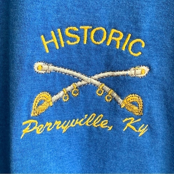 Vintage Historic Perryville Kentucky Tee Shirt Embroidered Sword Battle Size XXL - Picture 1 of 5